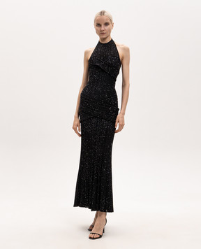 Balmain Black sequin dress with open back HF1RPB85KK09