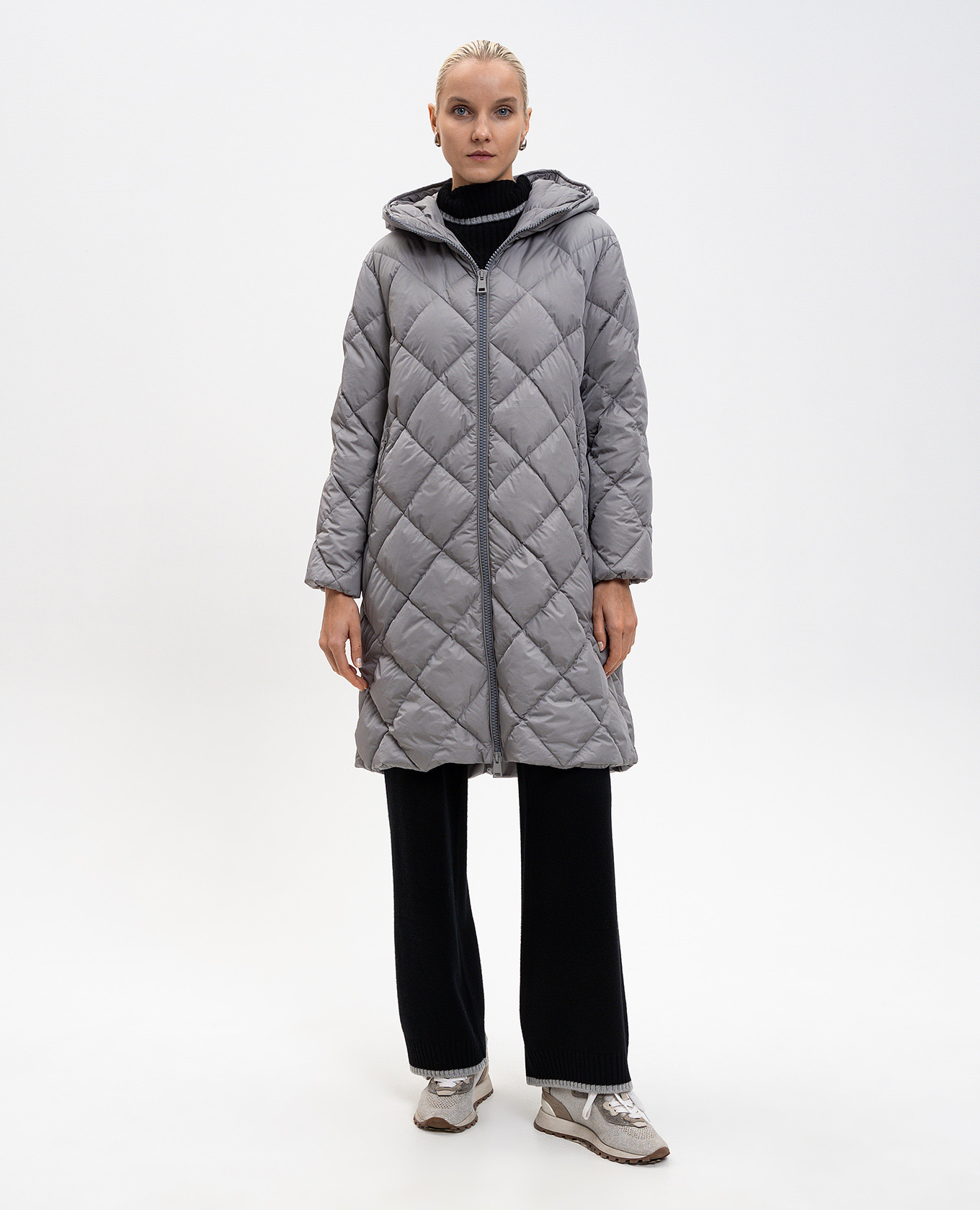 

Grey down jacket with logo Herno