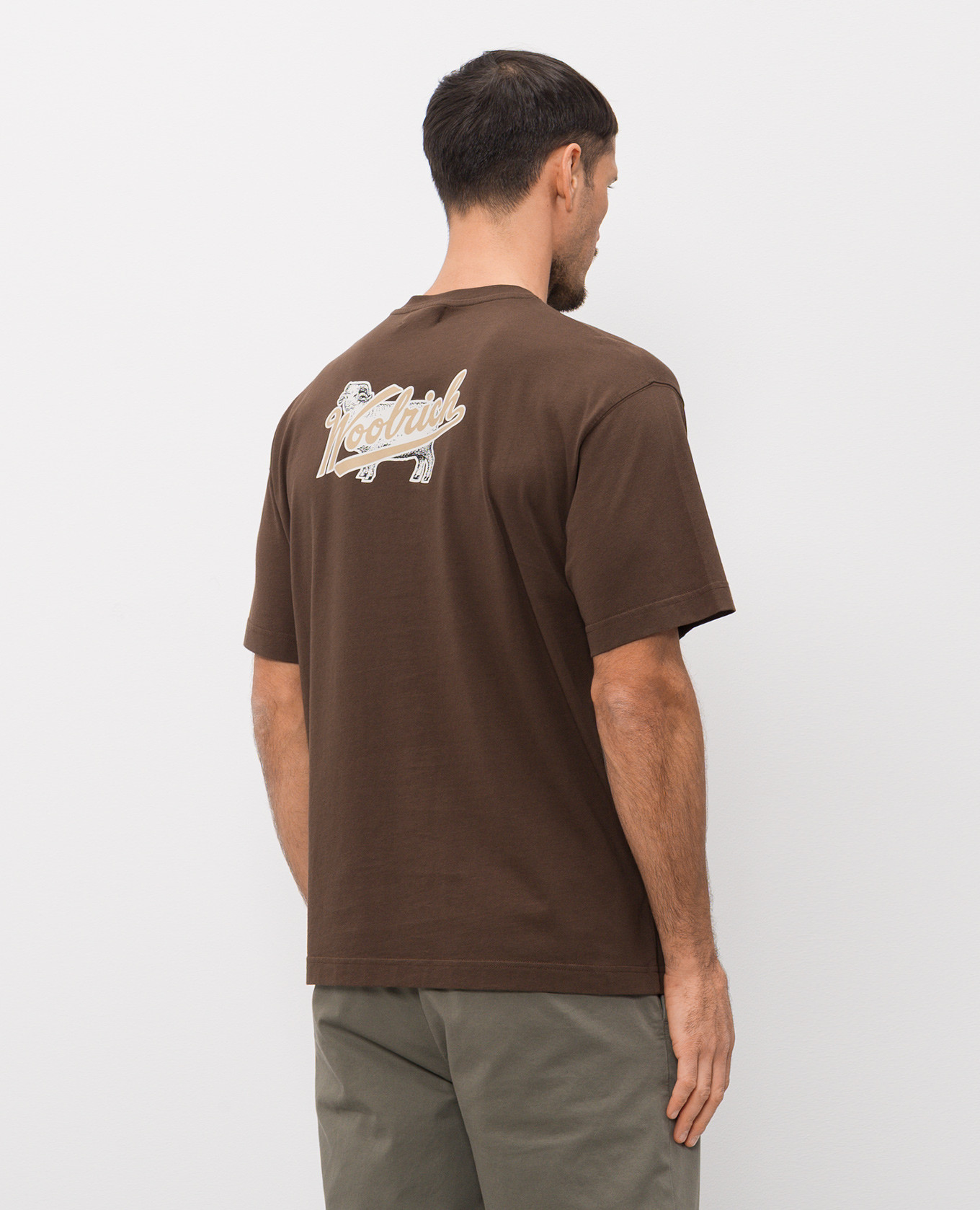 

Brown T-shirt with logo print Woolrich