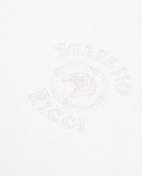 Stefano Ricci Children's white T-shirt with embroidered logo YNH6101510803