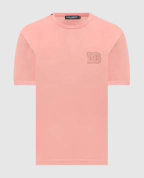 Dolce&Gabbana Pink T-shirt with monogram patch G8PV1ZG7P3N