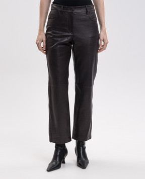 Max Mara Weekend Brown leather pants DESERTO WKDDESERTO