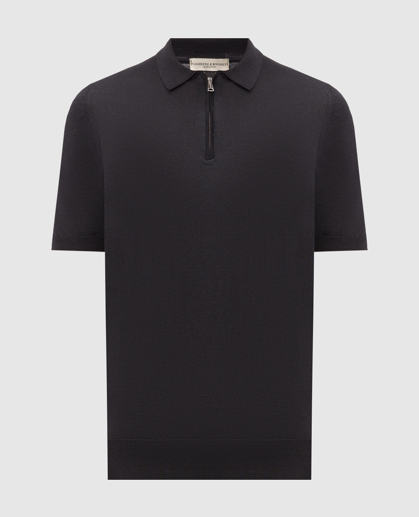 Dark gray polo with silk
