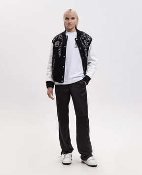 Off-White White T-shirt with embroidered logo 2FA00556T