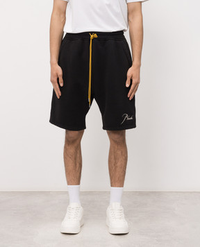 Rhude Black shorts with logo embroidery RHSS26SH03012
