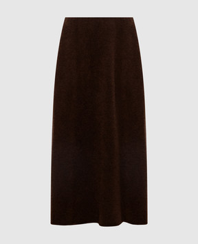 BOBOUTIC Brown midi skirt with wool 5153