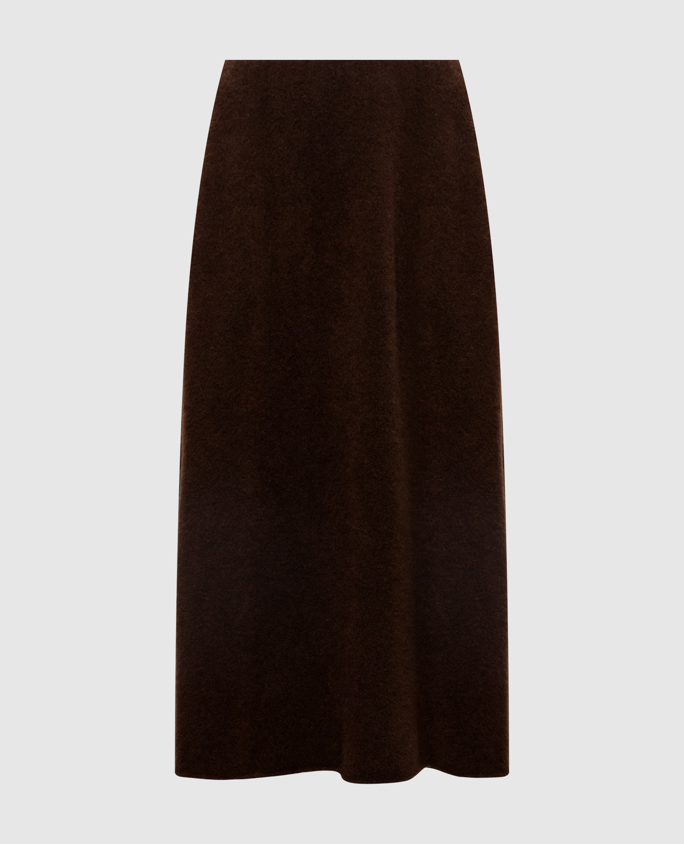 Brown midi skirt with wool