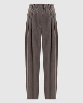 Brunello Cucinelli Gray wool pants with lurex MP189P9253