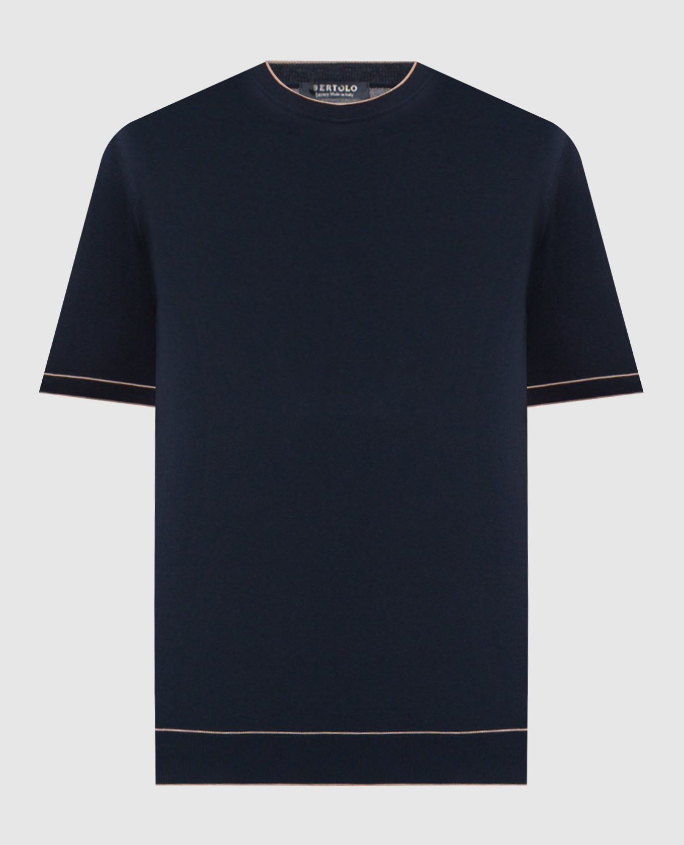 

Blue T-shirt with contrast trim Bertolo Cashmere