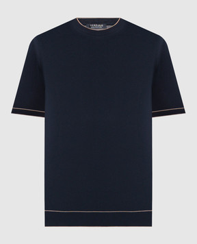 Bertolo Cashmere Blue T-shirt with contrast trim 902204002056