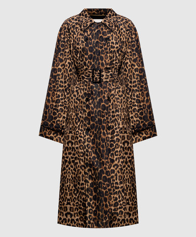 Trenchcoat met luipaardprint
