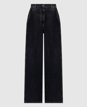 Palm Angels Grey jeans with logo patch PWYB040S26DEN002