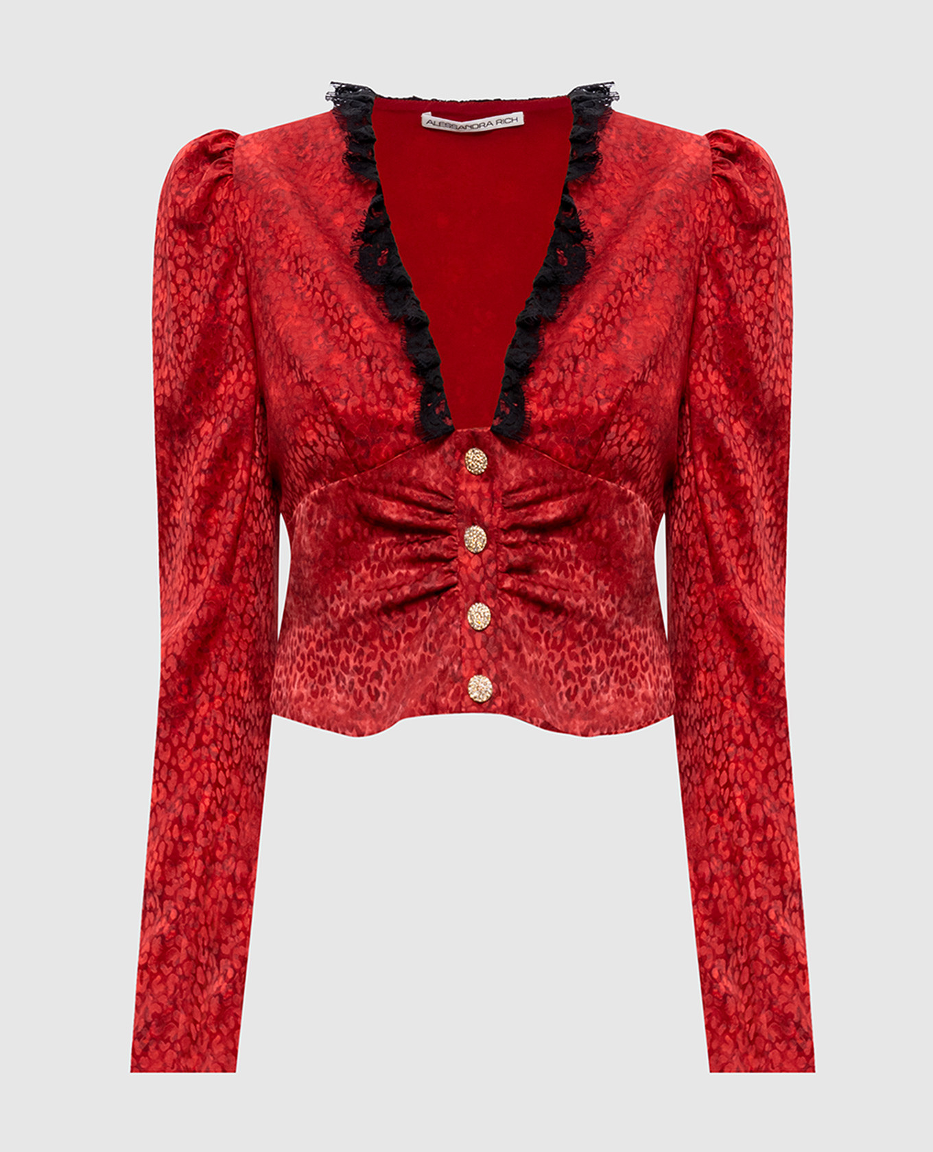 

Red silk blouse with lace Alessandra Rich