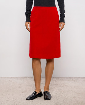 Jil Sander Red velvet skirt J02MA0426J45377