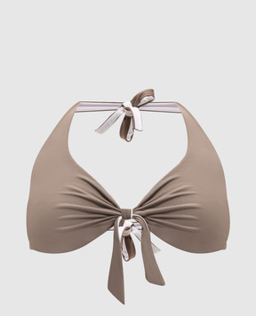 Fisico Beige reversible swimsuit bodice CR38MB