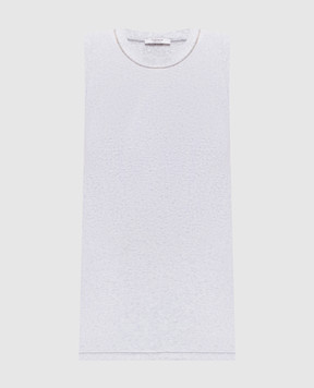 Peserico Grey melange tank top with monil chain S08700J005669