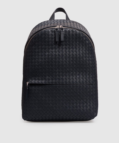 Blue Intrecciato leather backpack