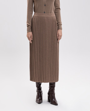 Marco Pescarolo Beige pleated wool skirt FOLDD54M01