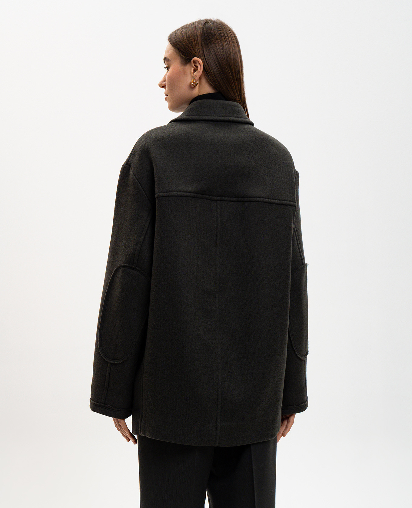 Gray wool coat Ami Paris 4