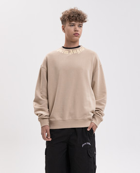 Palm Angels Beige sweatshirt with logo print PAMBA003FL001
