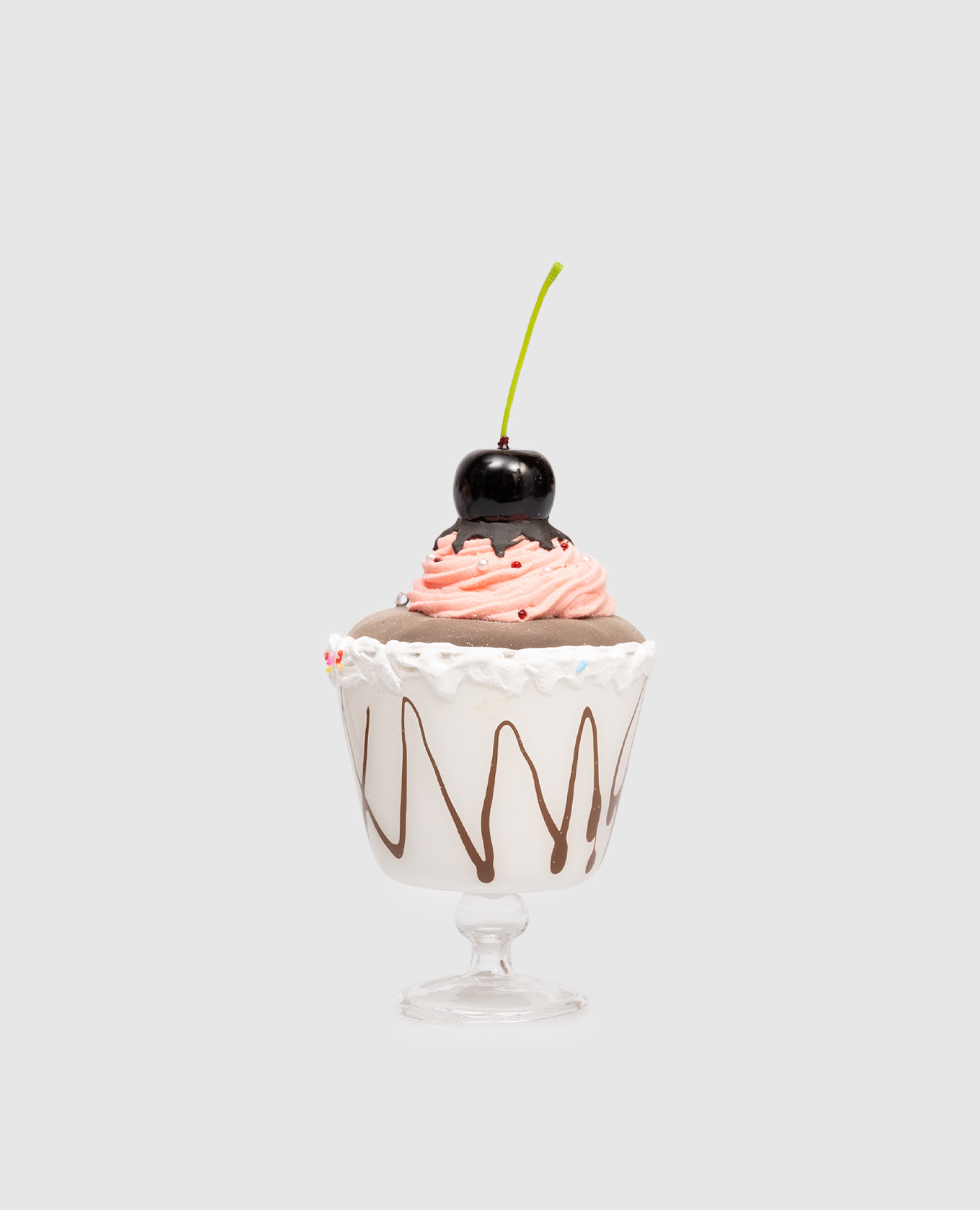 

Christmas tree toy Sundae With Pink Cream and Cherry Shishi, White