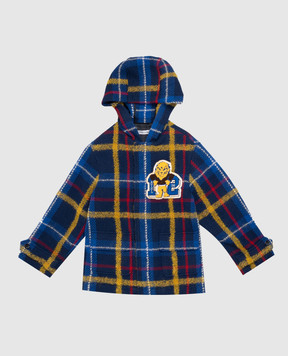 Dolce&Gabbana Children's blue checked wool jacket L42C41FQZAZ26