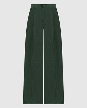 Twinset Green pants with crystals 261LL2PDD
