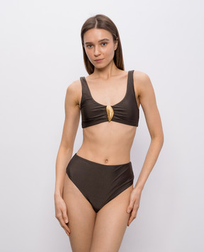 Simkhai Brown Veyra swimsuit top 2269074SW