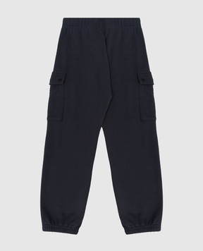 C.P. Company Kids' blue cargo joggers with logo patch CMP00ZLCA6948
