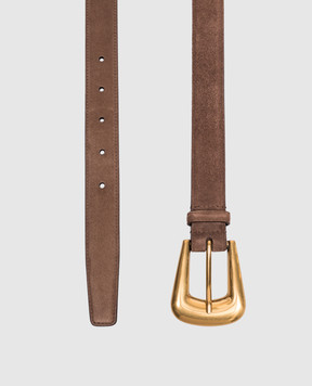 Saint Laurent Brown suede belt FOLK 8394571U80W