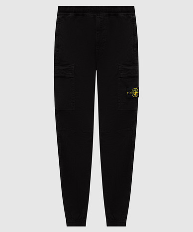 Black joggers with logo patch