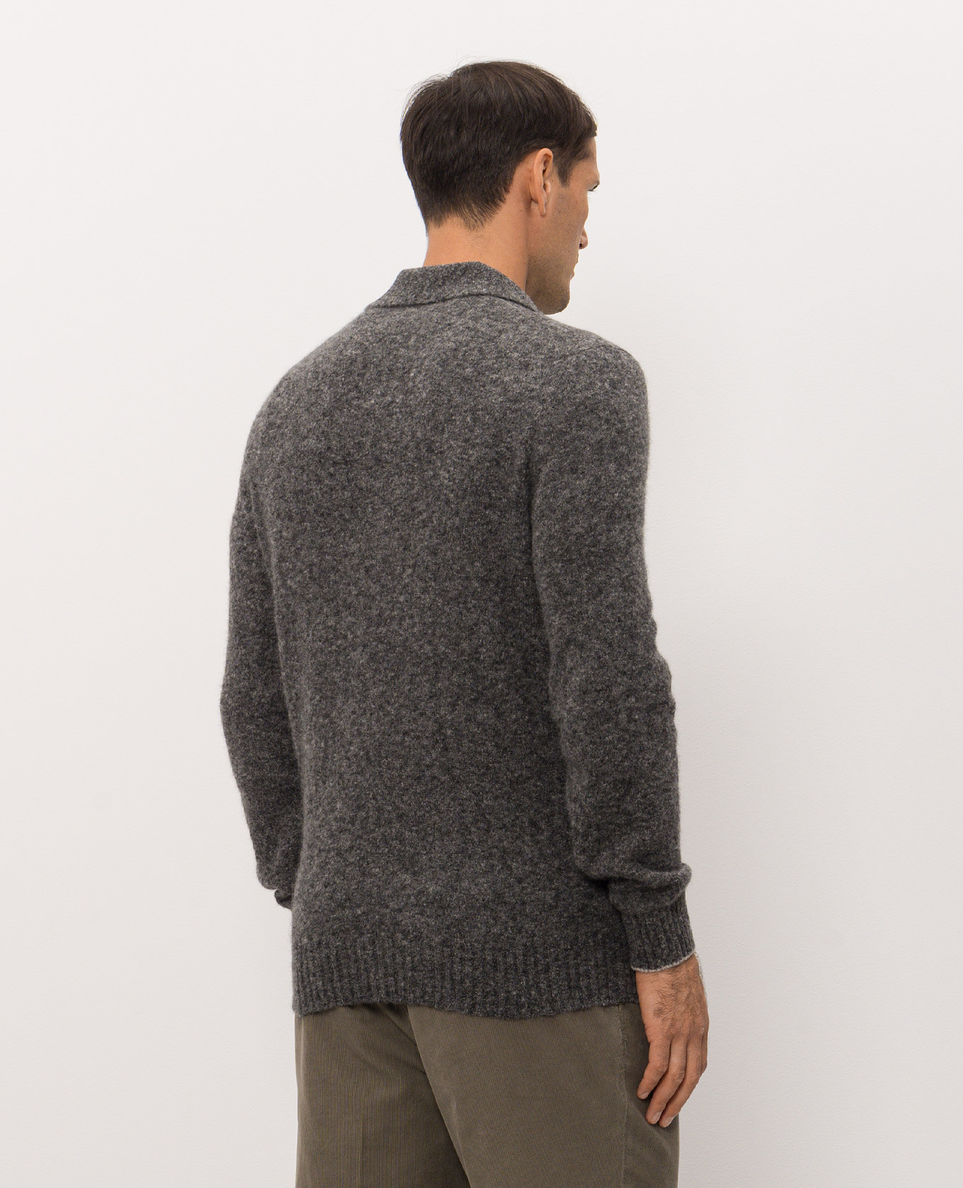 Gray alpaca and cashmere sweater Brunello Cucinelli 4
