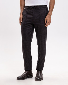 ISAIA Brown checked wool trousers PNC05321156
