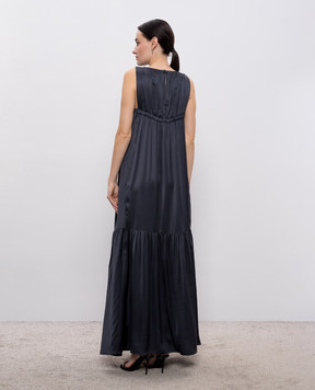Peserico Blue maxi dress with monil chain A0222706638