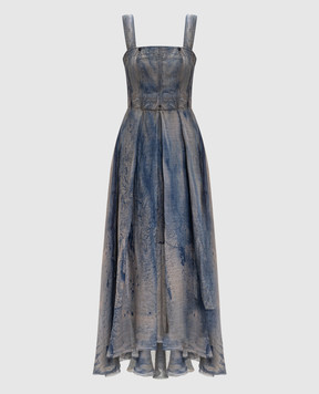 Masnada Blue dress with sash 8055
