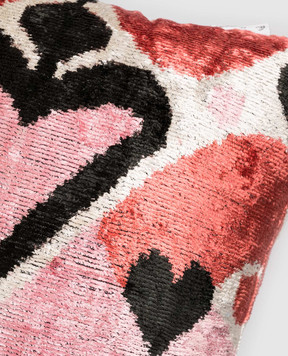 Les Ottomans Pink printed silk decorative pillow V30840X50D