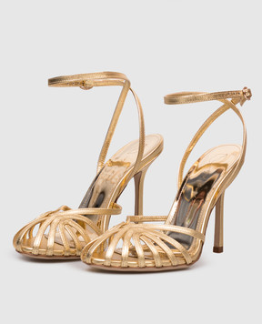 Babe Pay Pls Golden leather sandals 210906KO