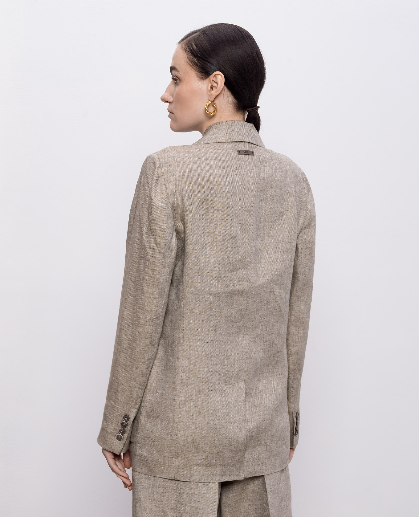 Brown linen jacket Peserico 4