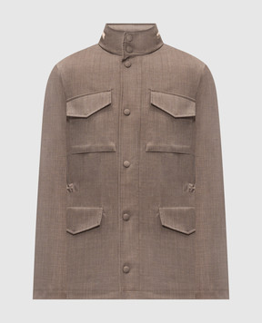 Pini Parma Brown wool and cashmere jacket FJCKLPTOBA