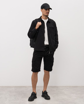 C.P. Company Black zip-up shirt with logo MOS705A110143G