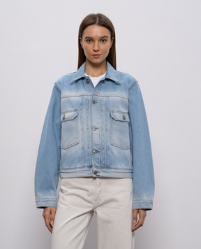 Victoria Beckham Blue denim jacket with logo patch 1126DJK007017A