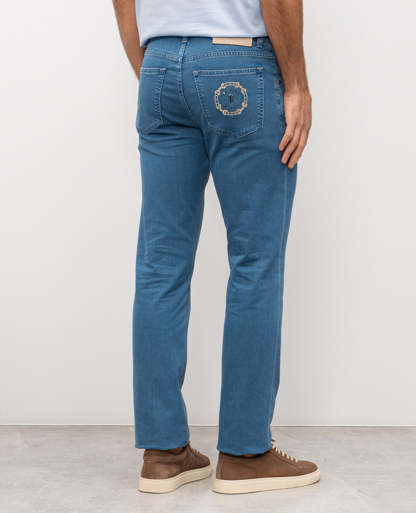 Blue jeans with monogram logo Stefano Ricci 4