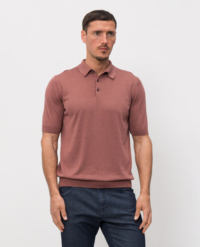 Castangia dal 1850 Burgundy polo with silk DBPB3S26