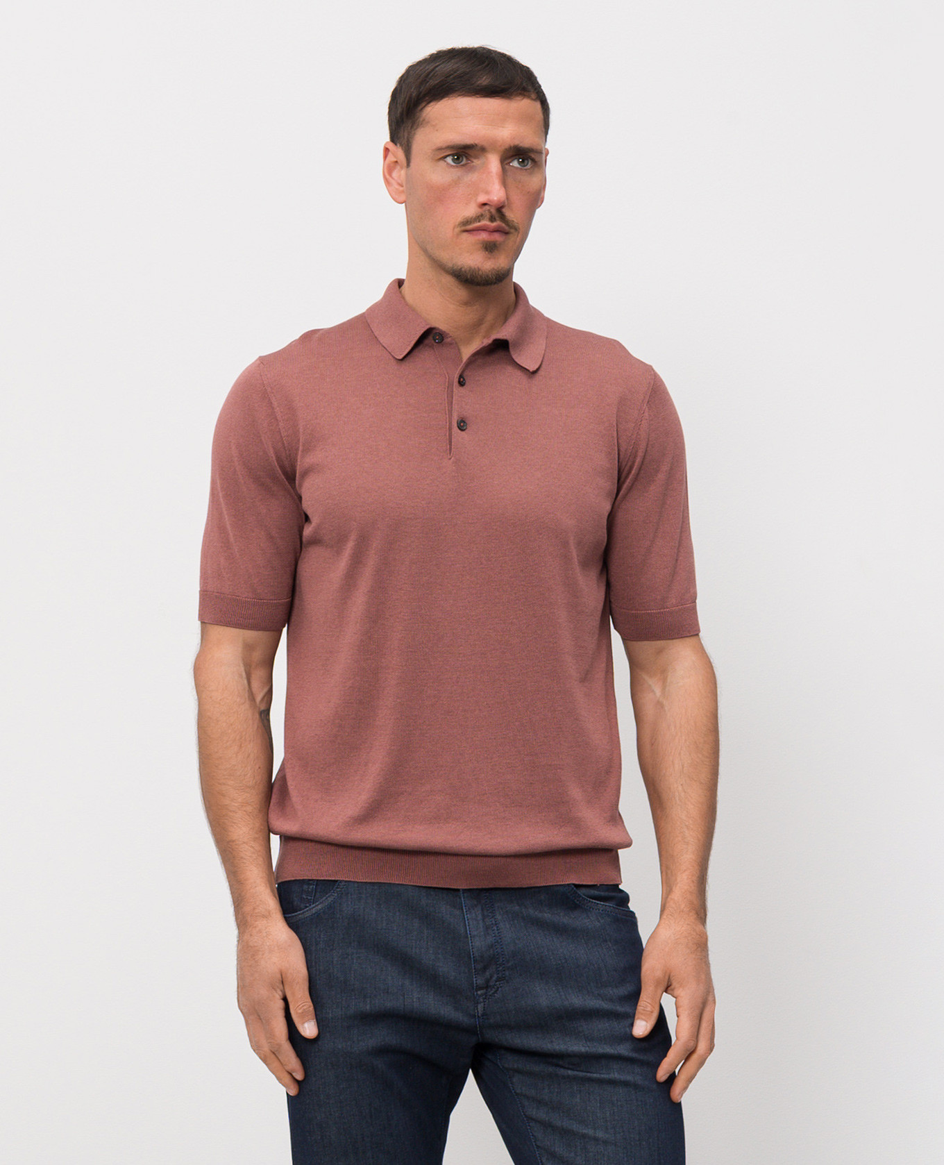 

Burgundy polo with silk Castangia dal 1850