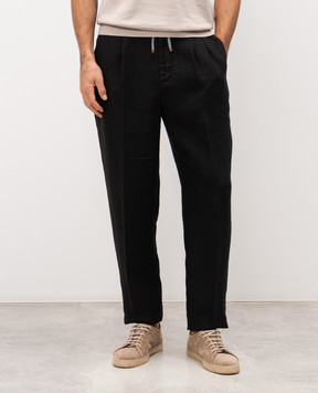 Brunello Cucinelli Black linen pants M243DE1710