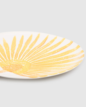Les Ottomans Ceramic white plate Leaves LE0327CM
