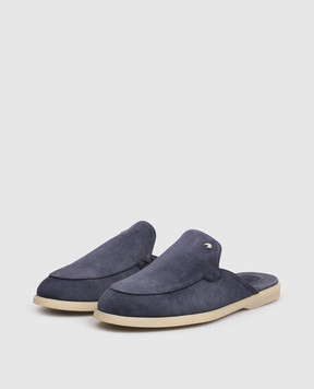 Stefano Ricci Blue suede mules UC64G2396SDP