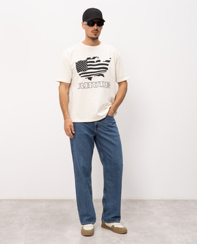 Rhude Ivory T-shirt with print RHSS26TT08012