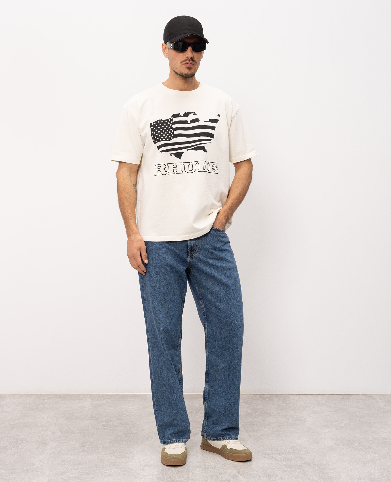 

Ivory T-shirt with print Rhude, Beige