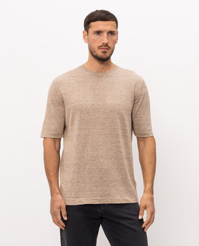 Cashmere&Whiskey Beige linen and silk T-shirt M54268085
